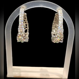 Luxury Hoops Bohemian Openwork Diamond Crystals Geometric Earrings Multicolor